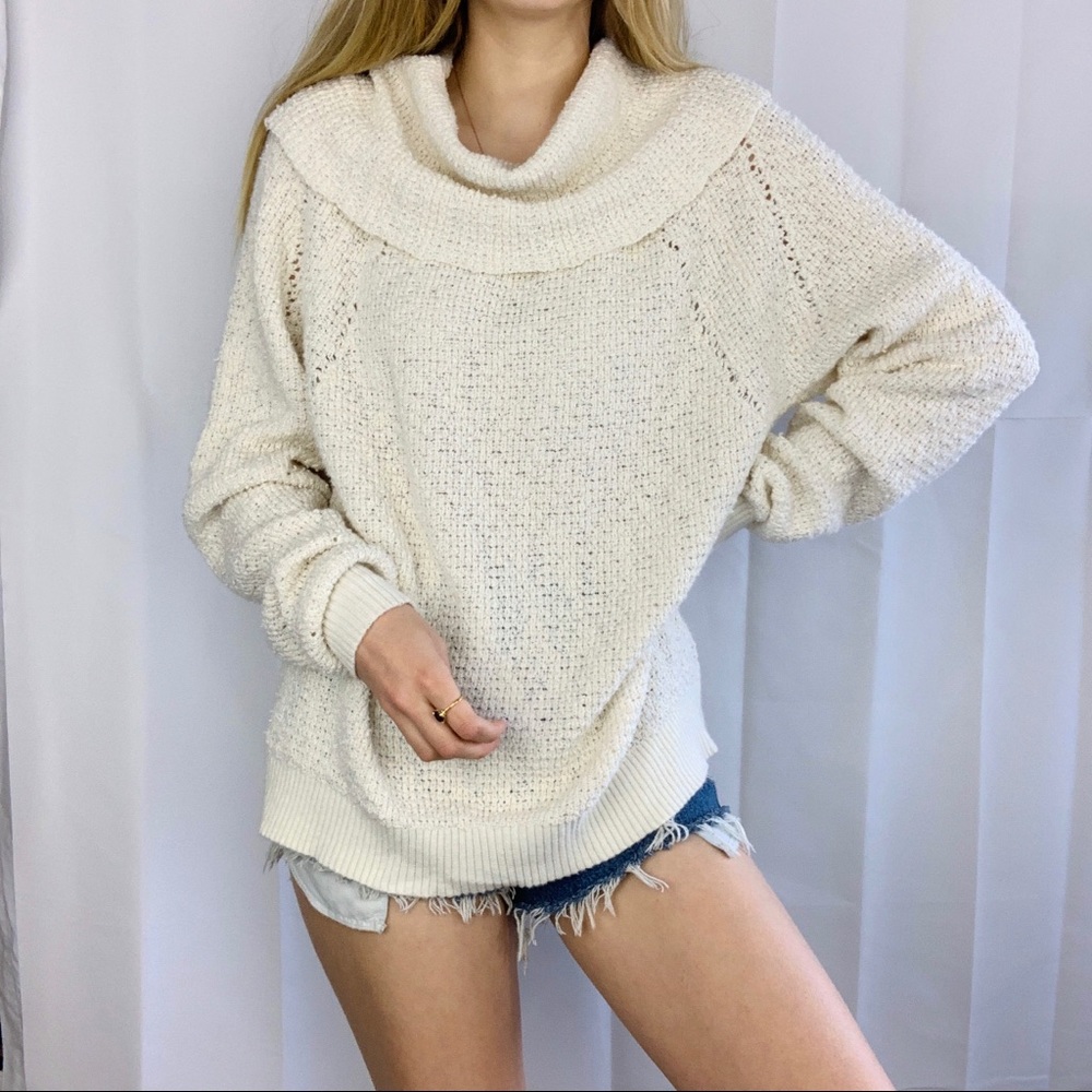 Free People Balloon sleeve oversized turtleneck